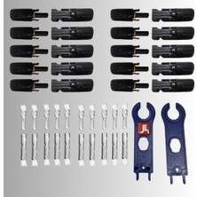 Daisy Home Jl Marka Iki Adet Montaj Anahtarlı Güneş Paneli Konnektör Seti, 10 Çift, 1000V 30A, IP67, UL-94V0, Ce Sertifikalı Konnektör ve Pin