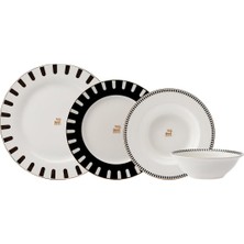 Mi-Ça Home Karaca Elegance Bone 50.yıl Imza Koleksiyonu Kore 24 Parça 6 Kişilik Yemek Takımı