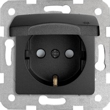 Daisy Home Life Gece Siyahı Kapaklı Topraklı Priz Çarpma Karşıtı Mekanizma ve Kapak