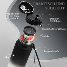 Mi-Ça Home Uzspace Içecek Şişesi 500 ML/800 Ml/1 L/1,5 L, Sızdırmaz, Tritan ve Bpa Içermeyen Su Şişesi, Bisiklet, Fitness, Dış Mekan Için