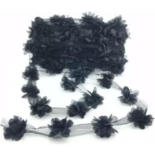 Daisy Home - Siyah Lazer Kesim Lazer Çiçek 1 Metre