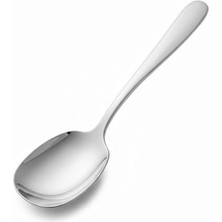 Mi-Ça Home Premium Gümüş Renk Servis Kaşığı – 21 cm Paslanmaz Çelik, Ergonomik Tasarım, Salata ve Yemek Servis Kaşığı, Dayanıklı ve Şık Sunum Kaşığı