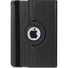 Daisy Home iPad Yatay ve Dikey Standlı 360 Derece Döner Tablet Kılıfı (Ipad 9.nesil 10.2 Siyah)