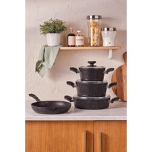 Mi-Ça Home Karaca Defne Biogranit V2 7 Parça Tencere Seti Black