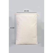 Daisy Home Ekmek Torbası, Pamuk Bez Torba, 40X40 Cm, Baskılı Ekmek Desenli, Krem Rengi