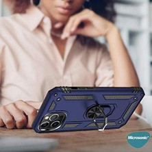 Daisy Home 12 Pro Max Için Kılıf Military Ring Holder Kırmızı [ 12 Pro Max ile Uyumlu Kılıf - Kırmızı]