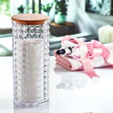 Daisy Home Ahşap Kapaklı 3'lü Organizer Set, Model Modern Pamukluk Düzenleyici Şık 3'lü Pamukluk Set - Şık ve Fonksiyonel Ahşap Kapaklı 3'lü Organizer Set