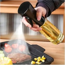 Daisy Home Sprey Yağdanlık Cam Şişe Yağ Püskürtücü 200 ml - Airfryer, Kızartma, Izgara ve Salata Için Büyük Boy Yağlık (Siyah)