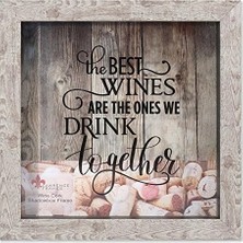 Daisy Home Frames Huş Ağacı 10X10 Yıpranmış Gölge Kutusu Şarap Mantar Tutucu