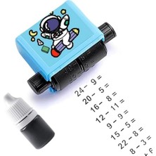 Daisy Home Çocuklar Için Eğlenceli ve Öğretici Matematik Toplama Işlemleri Kaşesi, Eğitim Öğrenme Için Çarpım Tablosu Kaşesi Mürekkep Hediyeli Matematik Rulosu Damgası (Mavi)