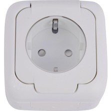 Daisy Home Beyaz Şeffaf Kapaklı Topraklı Priz Çabuk Bağlantı