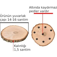 Daisy Home Ağaç Ahşap Tencere Çaydanlık Alltlığı Çap 14-16 cm