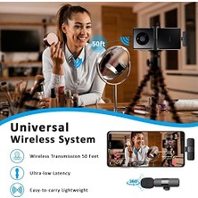 Daisy Home Maybesta Bilgisayar Için Profesyonel Kablosuz Yaka Yaka Mikrofonu - Kablosuz Yönlü Kondenser Kayıt Mikrofonu USB C Arayüzü ile Röportaj Video Podcast Vlog Youtube