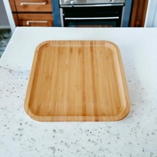 Daisy Home Bambu Lüx Kare Servis 20 * 20CM, Bambu Sunumluk & Çerezlik Kare Sunum Tabağı