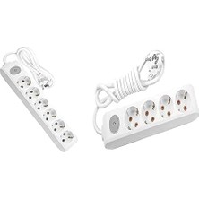 Daisy Home 6lı Anahtar-Topraklı Kablolu Ç.k 3m Priz + 4lü Anahtar-Topraklı Kablolu Ç.k 3m Priz
