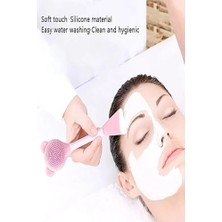 Daisy Home Cilt Bakım Fırçası ve Maske Spatulası, Silikon Uçlu Iki Yönlü Cilt Bakım ve Maske Sürme Uygulama Fırça Spatula Set