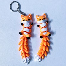 Brand House Uzun Kuyruk Tilki Anahtarlık 3D Flexi Çok Renkli Sevimli Çanta Süsü Bag Charm Hediyelik