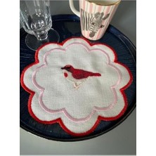 Daisy Home Pip Studio Kuşlu Kokteyl Peçete Tekli (Kırmızı Pembe)