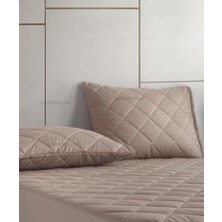Daisy Home %100 Pamuk Kapitone Yastık Koruyucu Kılıf 2 Adet 50 x 70 (Kahverengi)