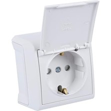 Daisy Home Beyaz Kapaklı Topraklı Priz Çarpma Karşıtı