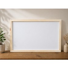 Woodenova Ahşap Çerçeveli Yazılabilir Duvar Panosu 100X60 cm – Silinebilir Not & Menü Tahtası