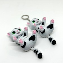 Brand House Kedi Anahtarlık 3D Flexi Mini Renkli Sevimli Çanta Süsü Bag Charm Hediyelik