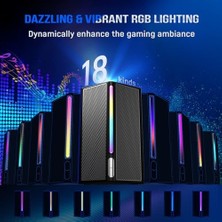 Daisy Home Ampligame A22 Rgb Gaming Hoparlör - Subwoofer'lı Pc Ses Sistemi - 3.5mm Aux Girişli - Masaüstü ve Tv Uyumlu