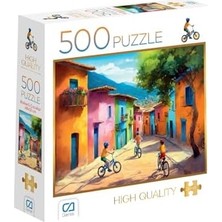 Daisy Home Bisikletli Çocuklar 500 Parça 2,2mm Kalınlık 33X48CM Profesyonel Hobi Puzzle Yapboz Serisi
