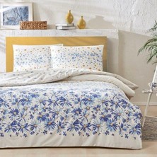 Daisy Home Caroline Desenli Pamuk Nevresim Takımı, Mavi, Tek Kişilik