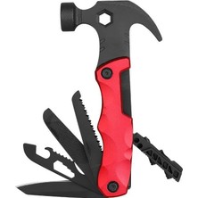 Daisy Home Çok Fonksiyonlu Çekiç Çakı Çantalı Kamp Testere Tornavida Seti Kırmızı