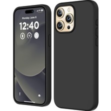 Daisy Home 15 Pro Kılıf 6.1 ile Uyumlu, Ince Sıvı Silikon 3 Katmanlı Tam Kaplamalı Yumuşak Jel Kauçuk Telefon Kılıfı Koruyucu Kapak 6.1 Inç, Siyah