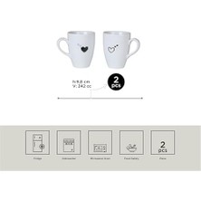 Daisy Home Porselen Pretty 2 Parça Mug Bardak