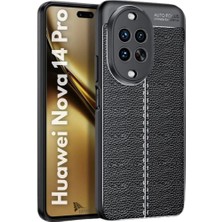 Nanospace Huawei Nova 14 Pro Uyumlu Silikon Kılıf Deri Desenli Kamera Korumalı Darbe Emici Autofocus Kapak