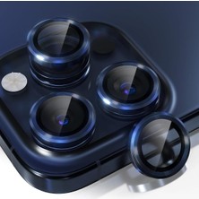 Daisy Home 15 Pro, 15 Pro Max Ile Uyumlu Kamera Lens Koruyucu Mavi