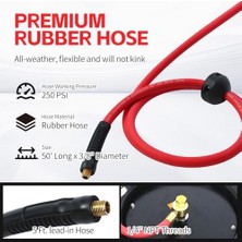 Daisy Home 80720 Otomatik Sarma Geri Çekilebilir Hava Hortumu Makarası, 0.95 cm x 15.24 M, 250 Psı, Pirinç Bağlantı, Siyah Kırmızı