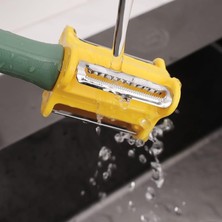 Daisy Home 3 Bıçaklı Meyve ve Sebze Soyacağı – Kabuk Toplayıcı Hazneli Pratik Jülien Soyucu, Çok Amaçlı Paslanmaz Çelik Bıçaklı, Patates, Havuç, Salatalık ve Meyveler Için