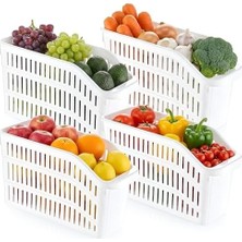 Daisy Home Hobby Life Orgamix 4’lü Dar Buzdolabı ve Dolap Içi Düzenleyici Set – Hava Alan Kanallı, Sebze ve Meyve Sepeti