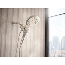 Daisy Home 220C3BN Verso Sekiz Fonksiyonlu 17,78 cm Çap Püskürtme Başlığı Standart, El Duşu, Fırçalanmış Nikel