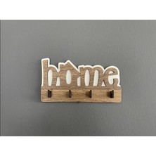 Daisy Home Ahşap Duvar Dekoru Anahtar Askısı Dekoratif Anahtar Askılığı Hediyelik (17X9CM) (Kahverengi)