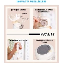 Daisy Home Vagonlife Diller 600ML Sevimli Hayvanlar Desenli Pipetli/pipetsiz El Askılı Paslanmaz Çelik Termos (Diller Bear)