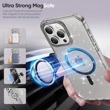 Daisy Home 13 Pro Için Magshine Serisi Magsafe ile Uyumlu Göz Alıcı ve Şık Simli Arka Tasarım Yüksek Kalite Materyal Premium Hybrid Kılıf Kapak (Siyah Şeffaf, 13 Pro)