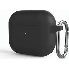 Daisy Home (5870) Siyah Soft Renk Darbe Emici Çengelli Silikon Kulaklık Kılıfı 3. Nesil ile Uyumlu