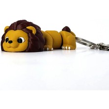 Brand House Aslan Anahtarlık 3D Flexi Çok Renkli Sevimli Çanta Süsü Bag Charm Hediyelik