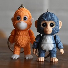 Brand House Mini Maymun Anahtarlık 3D Flexi Çok Renkli Sevimli Çanta Süsü Bag Charm Hediyelik