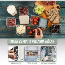 Daisy Home Kare Şekilli Mini Saklama Kabı Küçük Kapaklı Çok Renkli Pratik Amaçlı Kap Takımı Erzak Çerez Piknik Gıda Kabı Kahvaltılık Set (4)