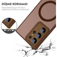 Daisy Home Için Kılıf Kamera Korumalı Mag-Safe Şarj Özellikli Mat Şeffaf Renkli Kılıf (Titanyum, Galaxy S24 / S25)