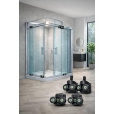 Daisy Home Duşakabin Tekerlek Seti 4 Adet (2 Üst + 2 Alt) 2x2 Sistem Uyumlu Kayar Cam Kapı Ray Tekerleri, Evrensel Yedek Parça, Sessiz ve Akıcı Kayma Performansı, Paslanmaya Dayanıklı