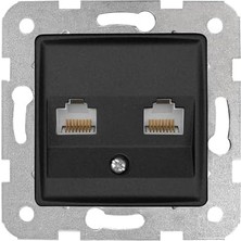 Daisy Home Gece Siyahı Ikili Data Cat6 Mekanizma ve Kapak