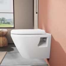 Daisy Home 85-003R009 Klozet Kapağı, Yuvarlak Form, Yavaş Kapanır, Kolay Çıkabilir, Beyaz