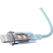Daisy Home Explorer Serisi Hızlı Şarj Kablosu Akıllı Sıcaklık Kontrolü Type-C To Ip 20W, 1m, Mavi